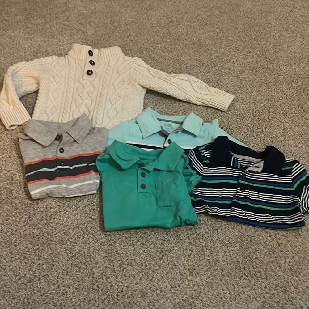 Size 3T boy bundle - 4 “polo” style shirts and sweater